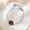 304 Stainless Steel Cable Chain Charm Bracelets for Women BJEW-U024-02P-3