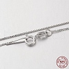 Anti-Tarnish Rhodium Plated 925 Sterling Silver Box Chain Necklaces NJEW-N0048-02-18-3