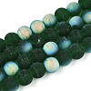 Frosted Transparent Glass Beads Strands GLAA-T032-T10mm-MBB22-1
