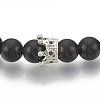 Synthetic Lava Rock Stretch Bracelets ZIRC-T006-24P-01-2