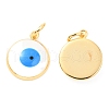 Brass Enamel Pendants ZIRC-J025-71G-B-3