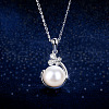 Plastic Imitation Pearl & Alloy Pendant Necklaces WG4C35F-03-1