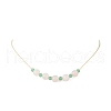 Round Natural Malaysia Jade & Rose Quartz Beaded Necklace & Bracelet & Dangle Earring Sets SJEW-JS01333-9