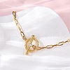 304 Stainless Steel Flat Round Link Bracelets BJEW-R027-06G-02-3