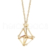 3Pcs 3 Styles 304 Stainless Steel Empty Macrame Pouch Pendant Singapore Chain Necklace Making NJEW-JN05283-4