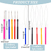 Unicraftale 10Pcs 10 Style Plastic Crochet Hooks & Stainless Steel Hair Extension Loop Needle Threader TOOL-UN0001-31-3