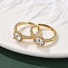 Brass Micro Pave Clear Cubic Zirconia Finger Rings for Women RJEW-U049-06G-2