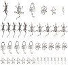   60Pcs 6 Style Tibetan Style Alloy Pendants TIBEP-PH0001-36-1
