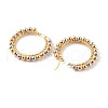 304 Stainless Steel Beaded Hoop Earrings EJEW-JE04544-02-4