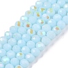 Electroplate Opaque Solid Color Glass Beads Strands EGLA-A044-P4mm-L06-1