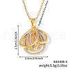 Geometric Brass Pave Clear Cubic Zirconia Hollow Pendant Necklaces for Valentine's Day SO4110-1-3
