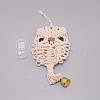 Owl Cotton Rope & Wood Beads Wind Chime Kit HJEW-TAC0011-01-1