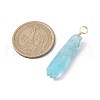 Electroplated Natural Quartz Crystal Pendants PALLOY-JF02533-01-3