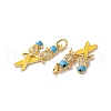 Rack Plating Brass Cubic Zirconia Pendants KK-D074-21G-3