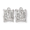 Brass Micro Pave Clear Cubic Zirconia Pendants KK-G491-19P-1