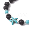 Synthetic Turquoise and Natural Lava Rock Beads Stretch Bracelets for Men Women BJEW-JB11824-01-4