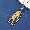 304 Stainless Steel Egyptian Ancient God Anubis Pendant Necklaces NJEW-D318-06G-2