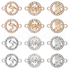 SUNNYCLUE 36Pcs 6 Styles Alloy Crystal Rhinestone Connector Charms FIND-SC0007-42-1