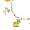 Fruit & Flower Glass Seeds Charm Bracelets BJEW-MZ00051-3
