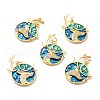 Rack Plating Brass Micro Pave Cubic Zirconia Pendants KK-M230-34G-1