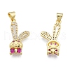 Brass Micro Pave Cubic Zirconia Pendants KK-G431-06G-1