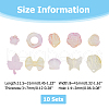 10Sets 200G Transparent Acrylic Frosted Beads FACR-HS0001-02C-2