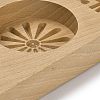 Flower Pattern Beech Wooden Press Mooncake Mold WOOD-K010-04A-3