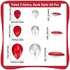 SUNNYCLUE 120Pcs 3 Style Pointed Back & Back Plated Glass Rhinestone Cabochons RGLA-SC0001-04-2