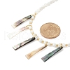 Natural Black Lip Shell Trapezoid Pendant Necklaces NJEW-JN05217-5