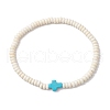 2Pcs Synthetic Turquoise Beads Stretch Bracelets for Women Men BJEW-JB11293-3