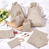  40Pcs 5 Sizes Polyester Imitation Burlap Packing Pouches Drawstring Bags ABAG-NB0001-65-5