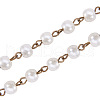 Handmade Round Glass Pearl Beads Chains for Necklaces Bracelets Making X-AJEW-JB00035-02-4