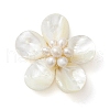 Natural Pearl & Shell Links Connector Charms PALLOY-JF02636-01-1