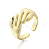 Brass Cuff Rings for Women RJEW-G347-07G-4