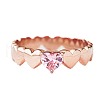 Mother's Day Rings Heart Alloy Pave Cubic Zirconia Finger Rings for Women FS-WGA8193-02-5