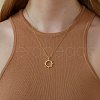 Sun Brass Micro Pave Clear Cubic Zirconia Pendant Necklaces FS-WG4FD1B-01-1