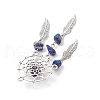 Natural Lapis Lazuli Dream Catcher Pendants PALLOY-MZ00709-03-4