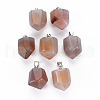 Natural Pink Agate Pendants G-S359-287-1