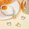 Beebeecraft 4Pcs 2 Colors Brass Micro Pave Clear Cubic Zirconia Pendants KK-BBC0014-90-4