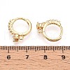 Brass Micro Pave Cubic Zirconia Hoop Earring Finding KK-N261-27G-3
