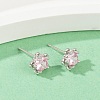 S925 Sterling Silver Cubic Zirconia Stud Earrings EJEW-V019-02P-2