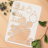 6Pcs 6 Styles PET Hollow Out Drawing Painting Stencils DIY-WH0394-0044-3