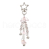 Flower Glass & Plastic Pearl & Alloy Pendant Decorations HJEW-JM03434-1