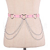 Heart Alloy Curb Chain with Imitation Leather Tassel Waist Chains FS-WGCEF59-04-1