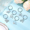 6Pcs 201 Stainless Steel Keychain KEYC-JKC01184-2