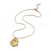 304 Stainless Steel Flower Pendant Necklaces for Women NJEW-U038-01G-2