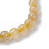 6mm Natural Rutilated Quartz Round Beaded Stretch Bracelets BJEW-JB10853-01-4