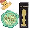 Brass Wax Seal Stamps with Wood Handle AJEW-WH0412-0171-1