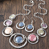 Ring with Flat Round Zinc Alloy Enamel Pendant Necklace & Dangle Earrings Sets FS-WG699A4-05-1