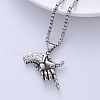 Fashionable Punk Style Stainless Steel Finger Gun Shape Pendant Necklaces for Trendy Nightlife CW1827-2